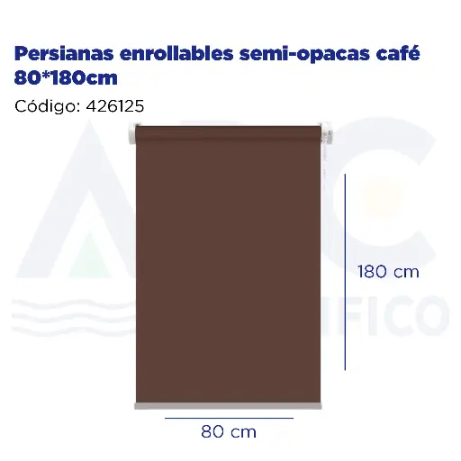 [426125] Persianas enrollables semi-opacas café 80*180cm