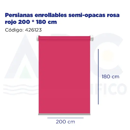 [426123] Persianas enrollables semi-opacas rosa rojo 200 * 180 cm