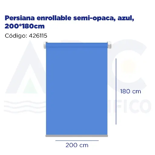 [426115] Persiana enrollable semi-opaca, azul, 200*180cm