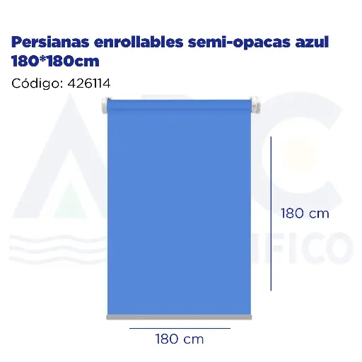[426114] Persianas enrollables semi-opacas azul 180*180cm
