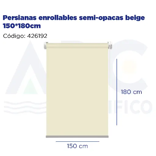 [426192] Persianas enrollables semi-opacas beige 150*180cm