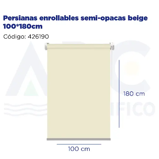 [426190] Persianas enrollables semi-opacas beige 100*180cm