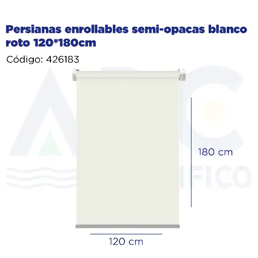 [426183] Persianas enrollables semi-opacas blanco roto 120*180cm