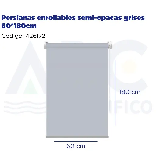 [426172] Persianas enrollables semi-opacas grises 60*180cm