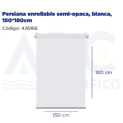 [426168] Persiana enrollable semi-opaca, blanca, 150*180cm