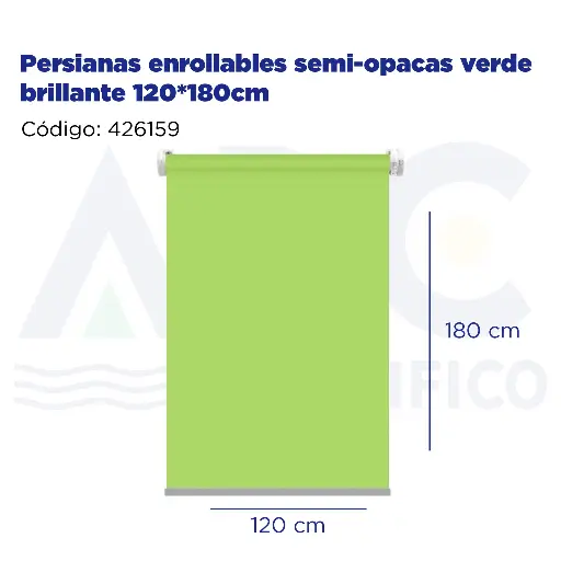 [426159] Persianas enrollables semi-opacas verde brillante 120*180cm