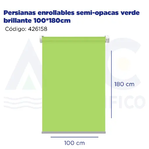 [426158] Persianas enrollables semi-opacas verde brillante 100*180cm