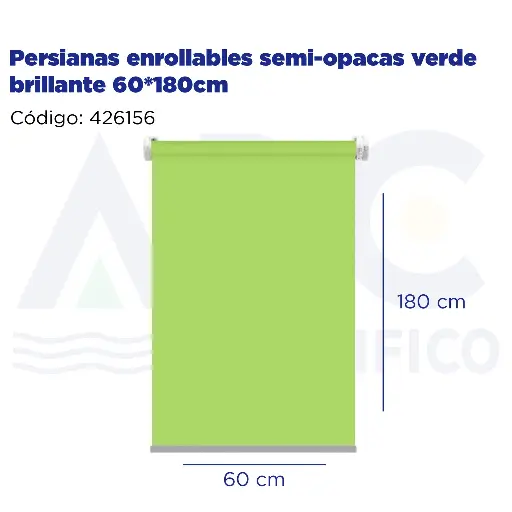 [426156] Persianas enrollables semi-opacas verde brillante 60*180cm