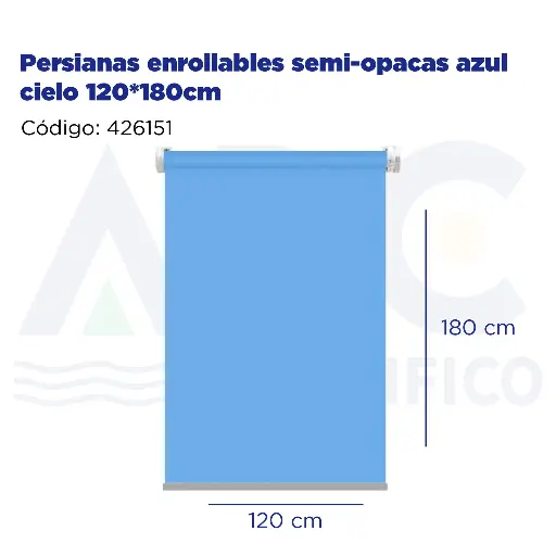 [426151] Persianas enrollables semi-opacas azul cielo 120*180cm