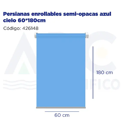 [426148] Persianas enrollables semi-opacas azul cielo 60*180cm