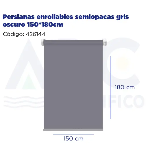 [426144] Persianas enrollables semiopacas gris oscuro 150*180cm