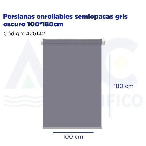 [426142] Persianas enrollables semiopacas gris oscuro 100*180cm