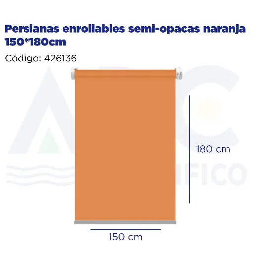 [426136] Persianas enrollables semi-opacas naranja 150*180cm