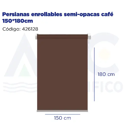 [426128] Persianas enrollables semi-opacas café 150*180cm