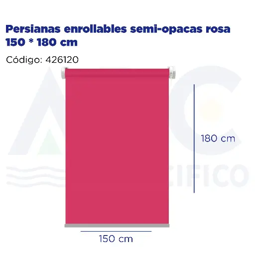 [426120] Persianas enrollables semi-opacas rosa 150 * 180 cm