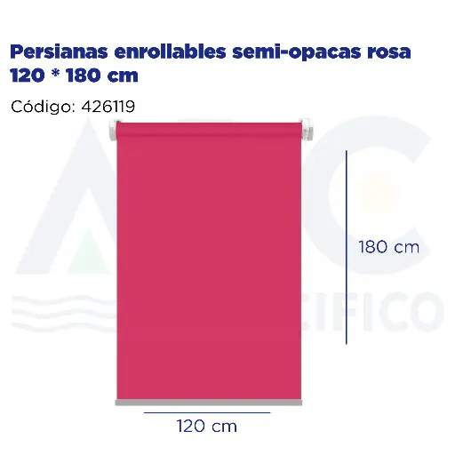 [426119] Persianas enrollables semi-opacas rosa 120 * 180 cm