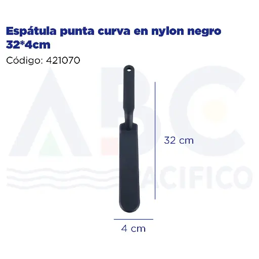 [421070] Espátula punta curva en nylon negro 32*4cm