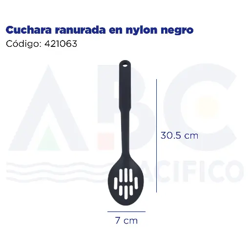 [421063] Cuchara ranurada en nylon negro