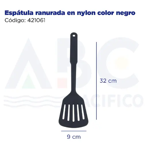 [421061] Espátula ranurada en nylon color negro