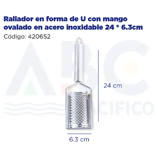 [420652] Rallador en forma de U con mango ovalado en acero inoxidable 24 * 6.3cm