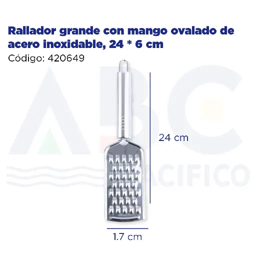 [420649] Rallador grande con mango ovalado de acero inoxidable, 24 * 6 cm
