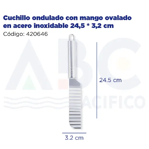 [420646] Cuchillo ondulado con mango ovalado en acero inoxidable 24,5 * 3,2 cm