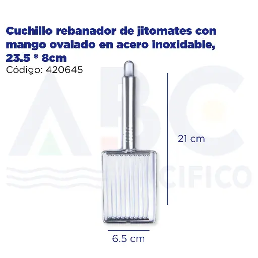 [420645] Cuchillo rebanador de jitomates con mango ovalado en acero inoxidable, 23.5 * 8cm