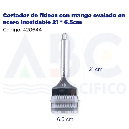 [420644] Cortador de fideos con mango ovalado en acero inoxidable 21 * 6.5cm
