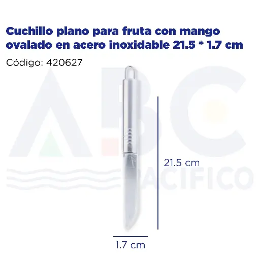 [420627] Cuchillo plano para fruta con mango ovalado en acero inoxidable 21.5 * 1.7 cm
