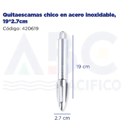 [420619] Quitaescamas chico en acero inoxidable, 19*2.7cm