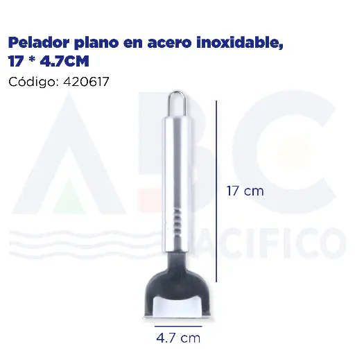 [420617] Pelador plano en acero inoxidable, 17 * 4.7CM