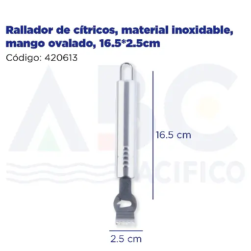 [420613] Rallador de cítricos, material inoxidable, mango ovalado, 16.5*2.5cm