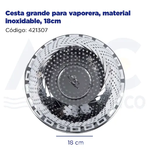 [421307] Cesta grande para vaporera, material inoxidable, 18cm