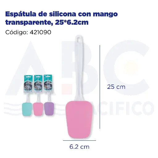 [421090] Espátula de silicona con mango transparente, 25*6.2cm
