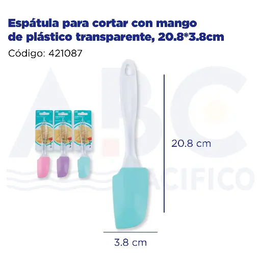 [421087] Espátula para cortar con mango de plástico transparente, 20.8*3.8cm