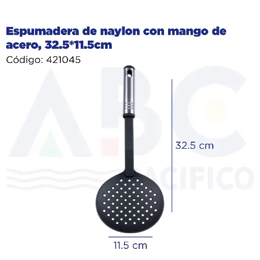 [421045] Espumadera de naylon con mango de acero, 32.5*11.5cm