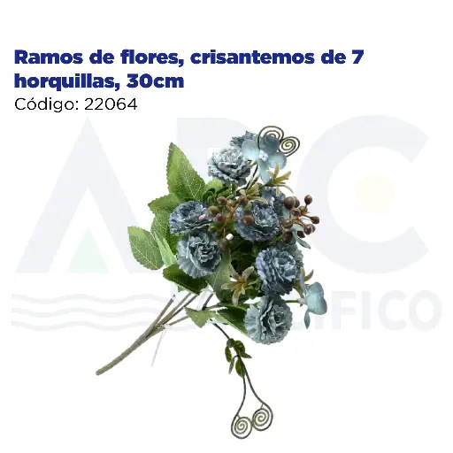 [22064] Ramos de flores, crisantemos de 7 horquillas, 30cm
