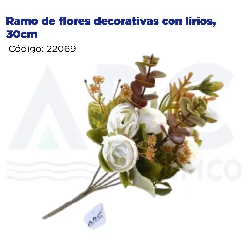 [22069] Ramo de flores decorativas con lirios, 30cm