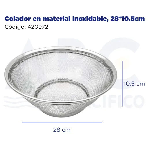 [420972] Colador en material inoxidable, 28*10.5cm