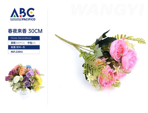 [22041] Flores decorativas, Rosa hortensia de hoja persa, 30cm