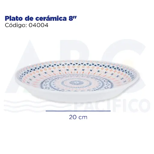 [04004] Plato de cerámica 8"