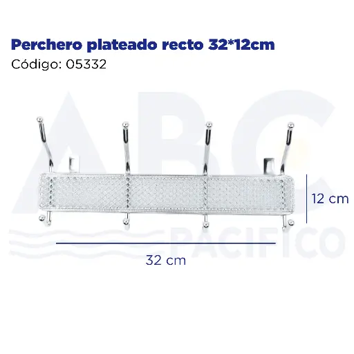[05332] Perchero plateado recto 32*12cm