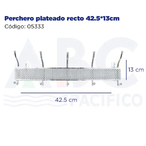 [05333] Perchero plateado recto 42.5*13cm