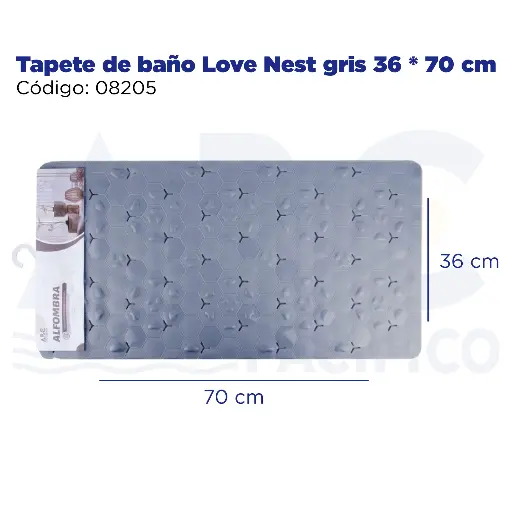 [08205] Tapete de baño Love Nest gris 36 * 70 cm