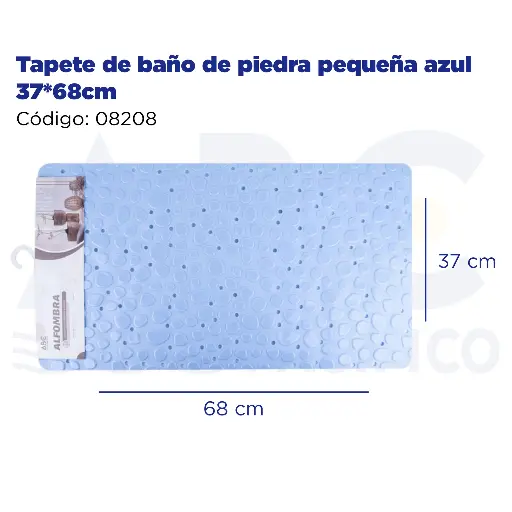 [08208] Tapete de baño de piedra pequeña azul 37*68cm