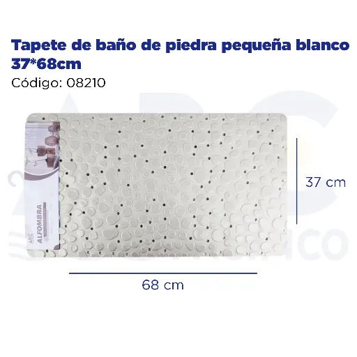 [08210] Tapete de baño de piedra pequeña blanco 37*68cm