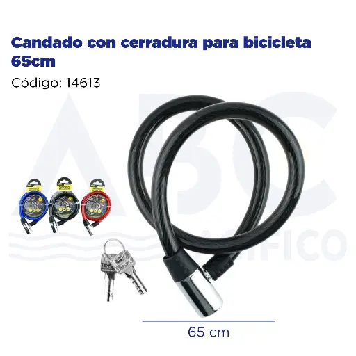 [14613] Candado con cerradura para bicicleta 65cm