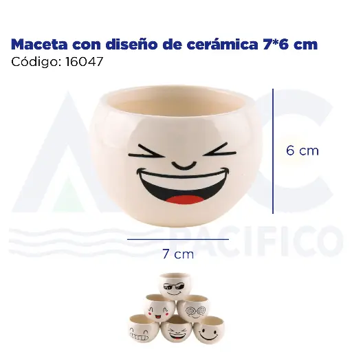 [16047] Maceta con diseño de cerámica 7*6 cm
