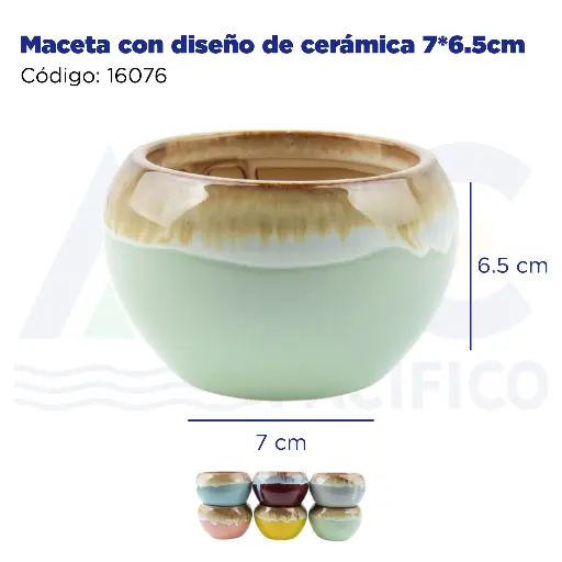 [16076] Maceta con diseño de cerámica 7*6.5cm