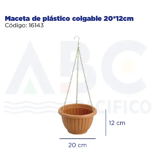 [16143] Maceta de plástico colgable 20*12cm